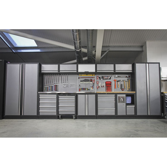Superline Pro Superline PRO Storage System with Wood Worktop 4.9m APMSSTACK01W Superline Pro - Dynamic Drive
