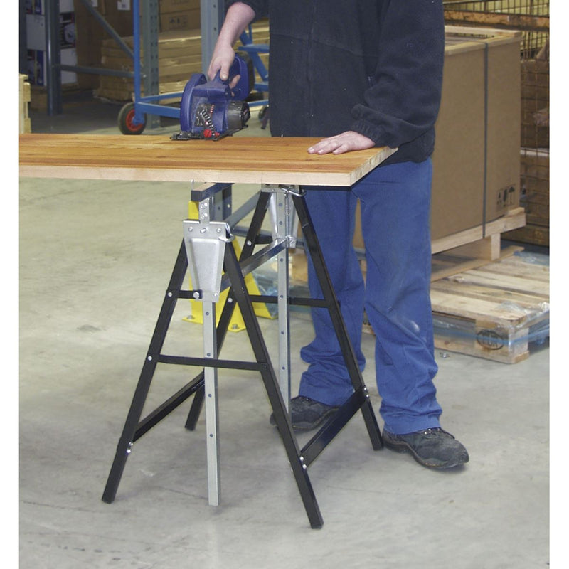 Sealey Fold Down Telescopic Trestle 200kg Capacity - Pair FDT32 Sealey - Dynamic Drive