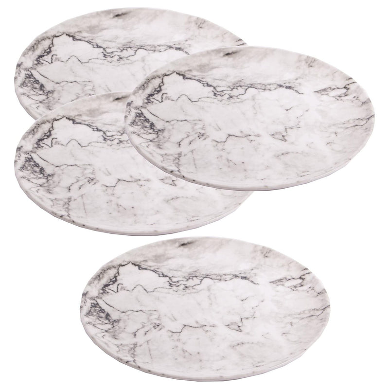 4 x Reusable Plastic Melamine Granite Pattern 11" Dinner Plate for Camping Picnic UK Camping And Leisure - Dynamic Drive