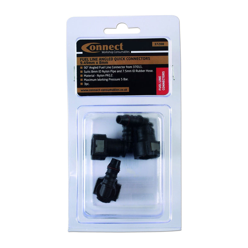 Connect 90 Angled Fuel Line Quick Connectors 9.49 x 8mm 3pc 37208 Tool Connection - Dynamic Drive
