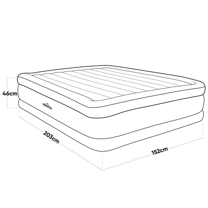 Dellonda Raised Air Bed with Built-in Electric Pump & Storage Bag - Queen Dellonda - Dynamic Drive