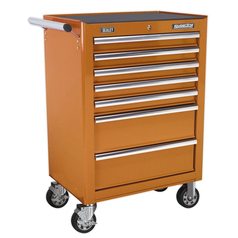Sealey Rollcab 7 Drawer with Ball-Bearing Slides Orange AP26479TO Sealey - Dynamic Drive