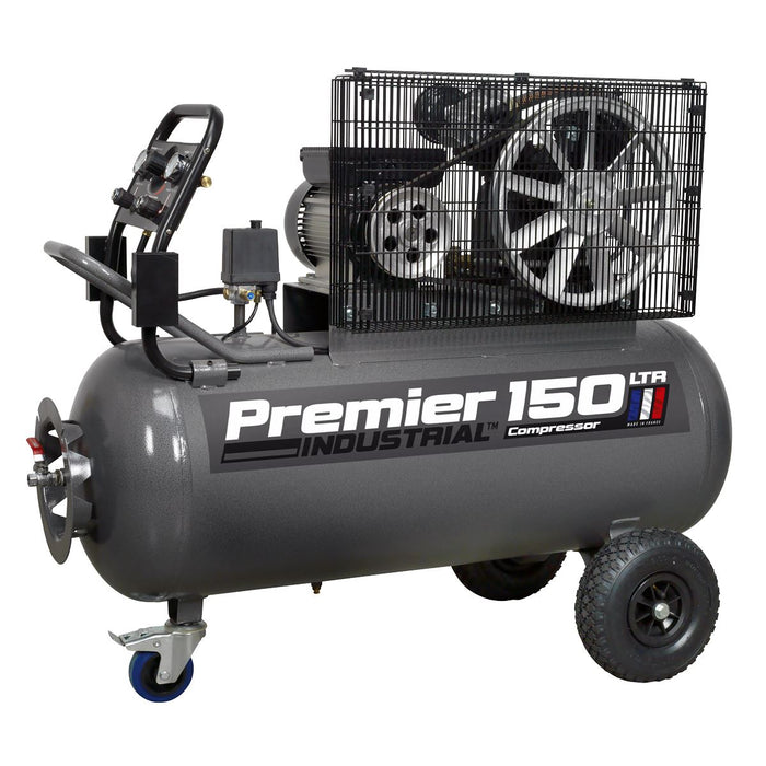 Sealey Air Compressor 150L Belt Drive 3hp with Front Control Panel SAC3153B Sealey - Dynamic Drive