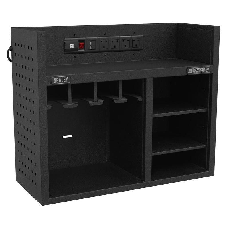 Sealey Power Tool Storage Rack 760mm with Power Strip AP30SRBE Sealey - Dynamic Drive