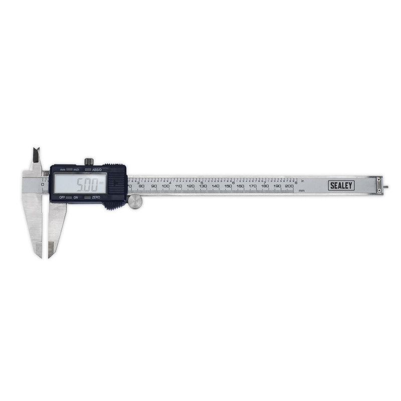 Sealey Digital Vernier Caliper 0-200mm(0-8") AK9622EV Sealey - Dynamic Drive