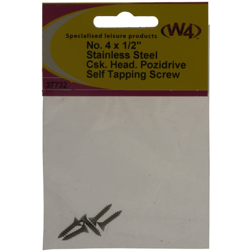 W4 No 4 1/2 Stainless Steel Self Tapping Counter Sunk Screw 37732 W4 - Dynamic Drive
