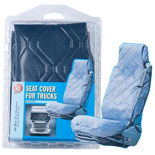 1X Blue Premium Universal Comfort Quilted Seat Cover Cushioned For Truck Lorry All Ride  - Dynamic Drive