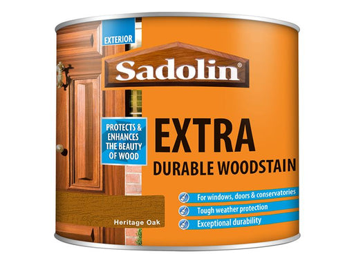 Sadolin Extra Durable Woodstain Heritage Oak 500ml Sadolin - Dynamic Drive