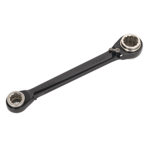 Sealey Ratchet Ring Spanner 4-in-1 Reversible Metric AK7979 Sealey - Dynamic Drive