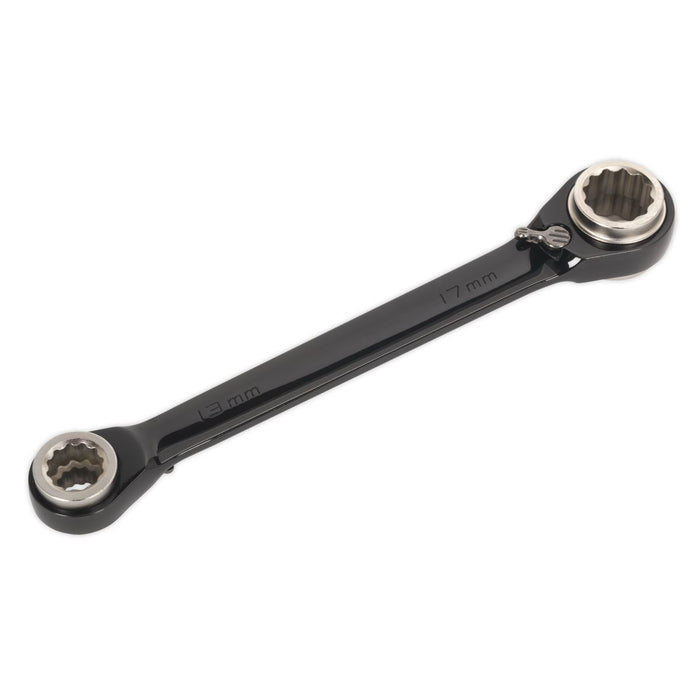 Sealey Ratchet Ring Spanner 4-in-1 Reversible Metric AK7979 Sealey - Dynamic Drive