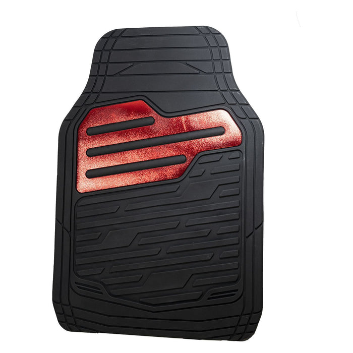 Streetwize SWCM125 Adonia 4 piece Rubber Mat Set with "Metallic" Red Heel Pad Steetwize  - Dynamic Drive
