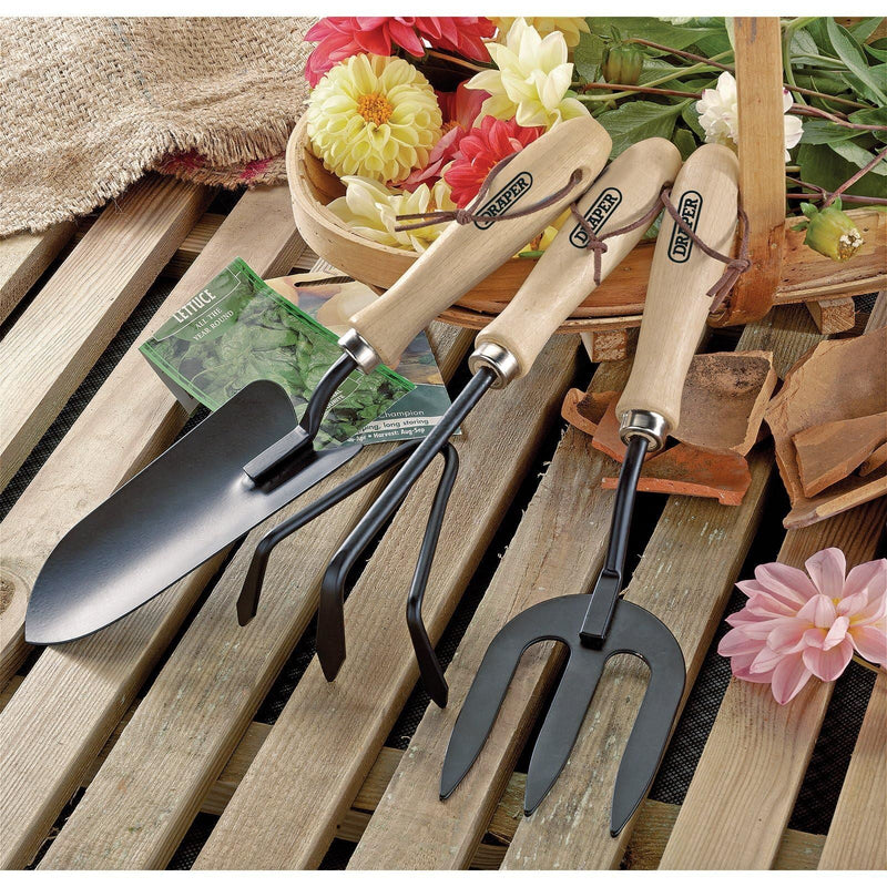 Draper Carbon Steel Hand Fork, Cultivator and Trowel with Hardwood Handles 83993 Draper - Dynamic Drive