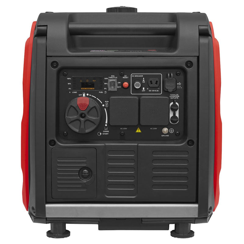 Sealey 3500W Inverter Generator 4-Stroke Engine 230V G3500I Sealey - Dynamic Drive