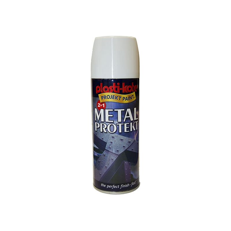 Plastikote Metal Protekt Spray Gloss White 400ml PlastiKote - Dynamic Drive