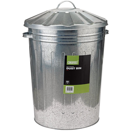 Draper Galvanised Dust Bin, 85L 53254 Draper - Dynamic Drive