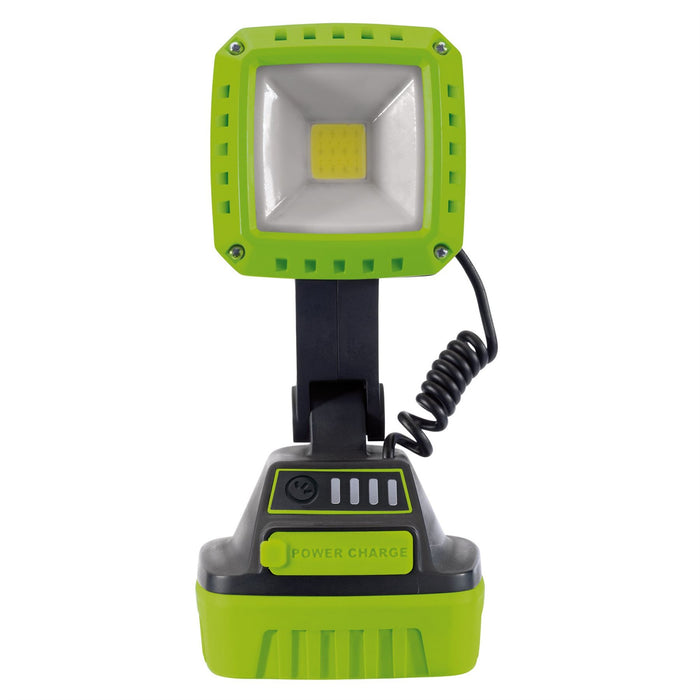 Draper COB LED Rechargeable Worklight, 10W, 1,000 Lumens, Green, 4 x 2.2Ah Batte Draper - Dynamic Drive