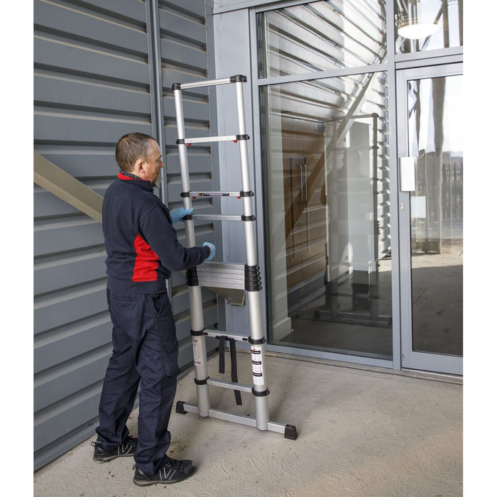 Sealey Telescopic Ladder 11-Tread Aluminium - BS EN 131 ATL11 Sealey - Dynamic Drive