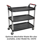 Sealey Workshop Trolley 3-Level Composite CX310 Sealey - Dynamic Drive