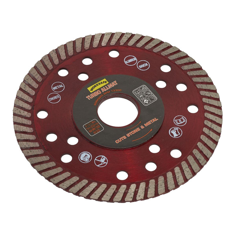 Sealey Turbo Allmat Diamond Blade115 x22mm WDTA115 Sealey - Dynamic Drive
