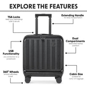 Dellonda Cabin Size Luggage with Laptop Compartments & Dual TSA Lock 18" Dellonda - Dynamic Drive