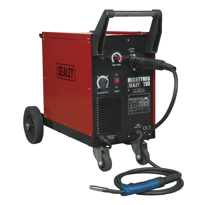 Sealey Professional Gas/No-Gas MIG Welder 190A with Euro Torch MIGHTYMIG190 Sealey - Dynamic Drive