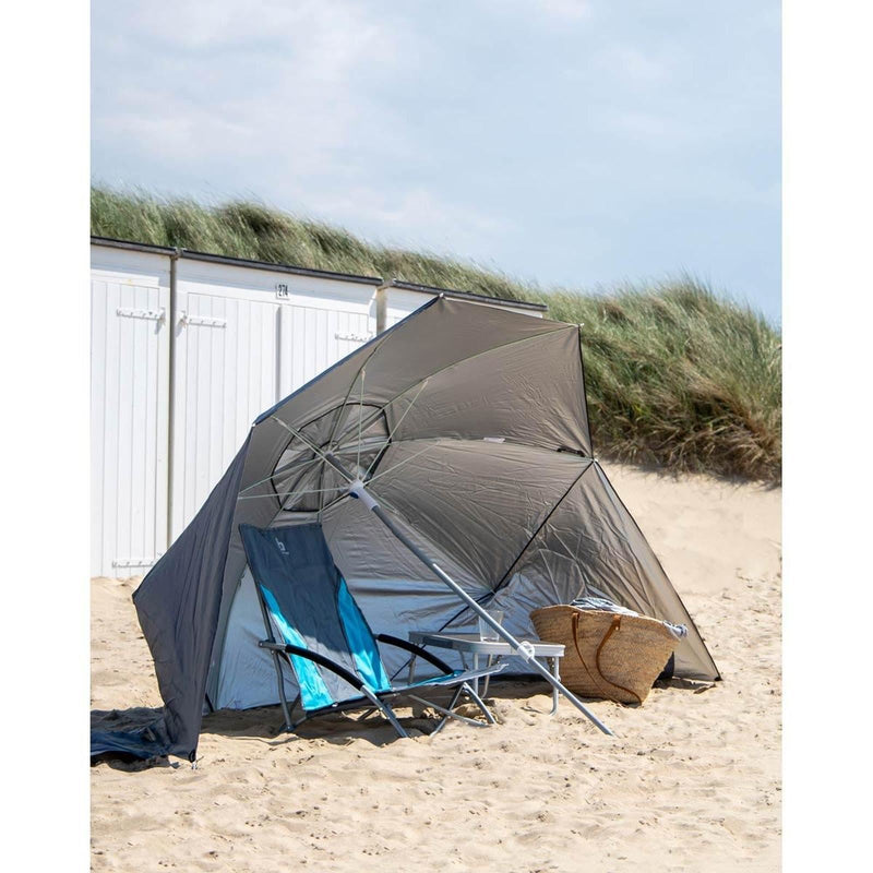 Bo-Camp Beach Parasol with Sidewalls Grey Bo-Camp - Dynamic Drive