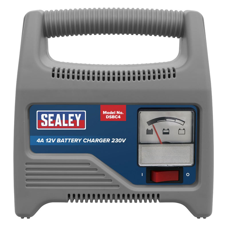 Sealey DSBC4 Battery Charger 12V 4Amp 230V Automatic Car / Bike / Van 12-48Ah Sealey  - Dynamic Drive