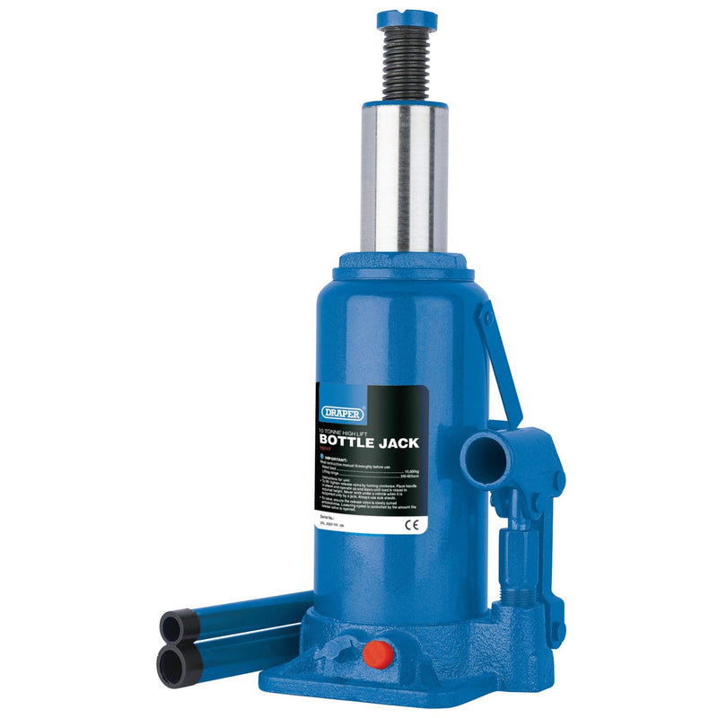 Draper High Lift Hydraulic Bottle Jack, 10 Tonne 13117 Draper - Dynamic Drive