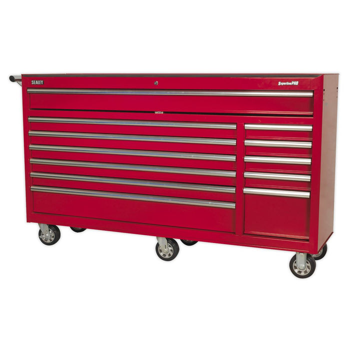 Sealey Rollcab 12 Drawer with Ball-Bearing Slides Heavy-Duty Red AP6612 Sealey - Dynamic Drive