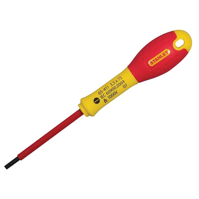 Stanley® Hand Tools FatMax® VDE Insulated Screwdriver Parallel Tip 4.0 x 100mm STANLEY® Hand Tools - Dynamic Drive