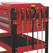 Sealey Heavy-Duty Mobile Tool & Parts Trolley 2 Drawers & Lockable Top Red Sealey - Dynamic Drive