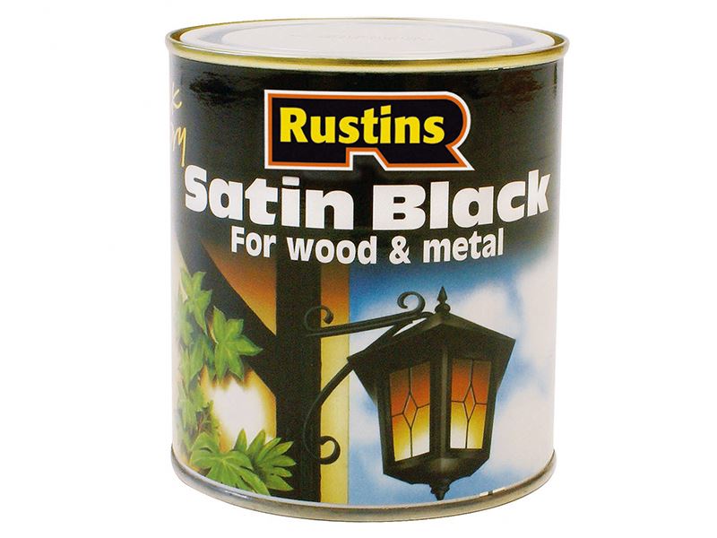 Rustins Satin Black Paint Quick Drying 1 Litre Rustins - Dynamic Drive
