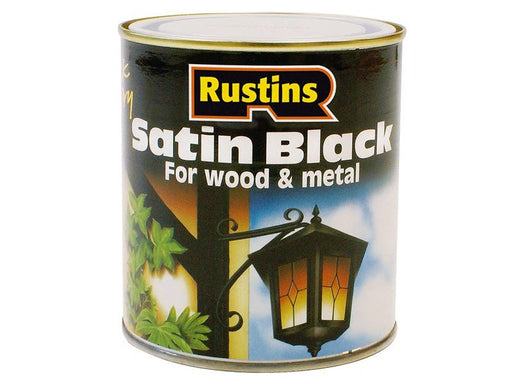 Rustins Satin Black Paint Quick Drying 1 Litre Rustins - Dynamic Drive