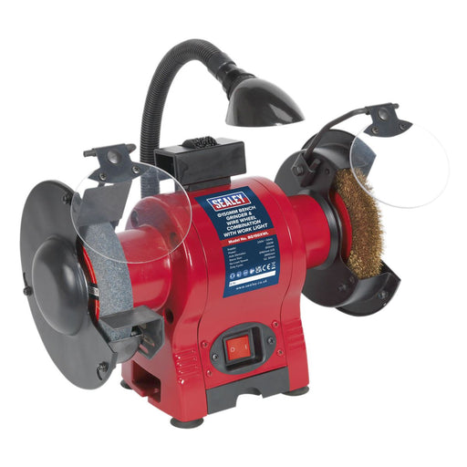 Sealey Bench Grinder 150mm & Wire Wheel Combo with Work Light 230V BG150XWL Sealey  - Dynamic Drive