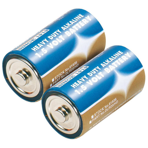 Draper Heavy Duty Alkaline Batteries D (Pack of 2) 61836 Draper - Dynamic Drive