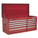 Sealey Topchest 10 Drawer with Ball-Bearing Slides Heavy-Duty Red AP41110 Sealey - Dynamic Drive