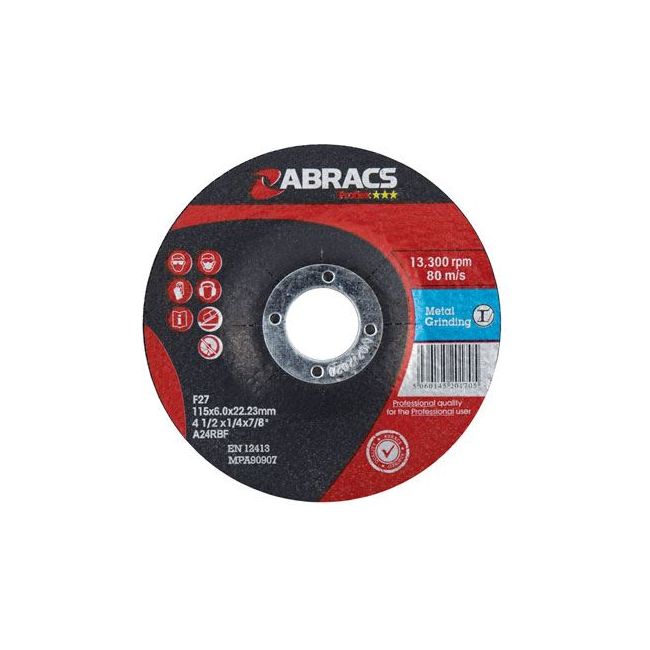 Connect Abracs Metal Grinding Discs 115mm x 6.0mm 10pc 32191 Tool Connection - Dynamic Drive
