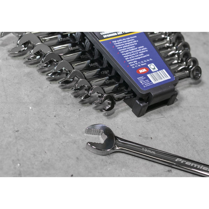 Sealey Combination Ratchet Spanner Set 10pc Extra-Long Metric AK63914 Sealey - Dynamic Drive