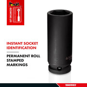 Teng Tools 1/2" Deep Impact Socket DIN AF 3/8" Teng Tools - Dynamic Drive