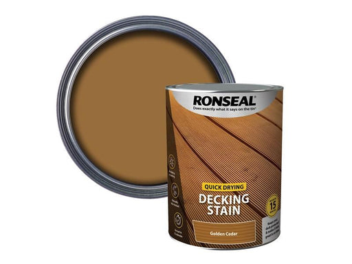 Ronseal Quick Drying Decking Stain Golden Cedar 5 litre Ronseal - Dynamic Drive