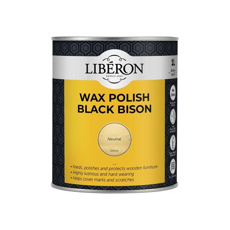 Liberon Black Bison Wax Paste Neutral 1kg Liberon - Dynamic Drive
