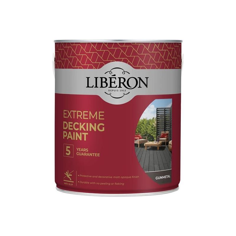 Liberon Extreme Decking Paint Gun Metal 2.5 litre Liberon - Dynamic Drive