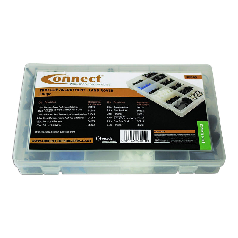 Connect for Land Rover Assorted Trim Clips 280pc 36045 Tool Connection - Dynamic Drive