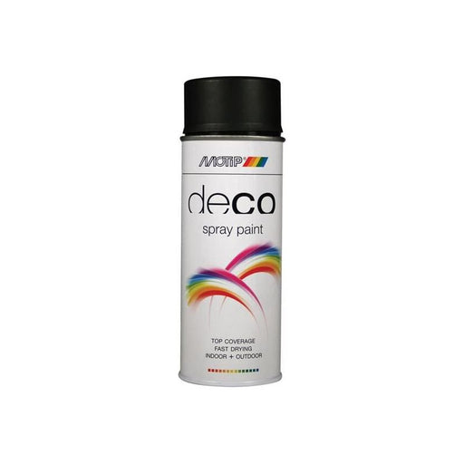 Motip® Deco Spray Paint Satin Matt RAL 9005 Deep Black 400ml MOTIP® - Dynamic Drive