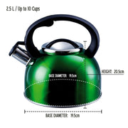 Liberty Green 2.5 Litre Whistling Kettle CW-T056-B1G Liberty Leisure UK - Dynamic Drive