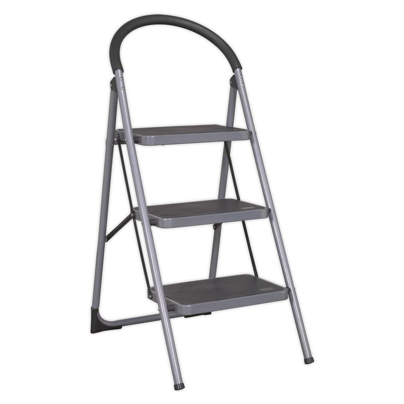 Sealey Step Stool 3-Tread 150kg Capacity EN 14183 ASL23 Sealey - Dynamic Drive