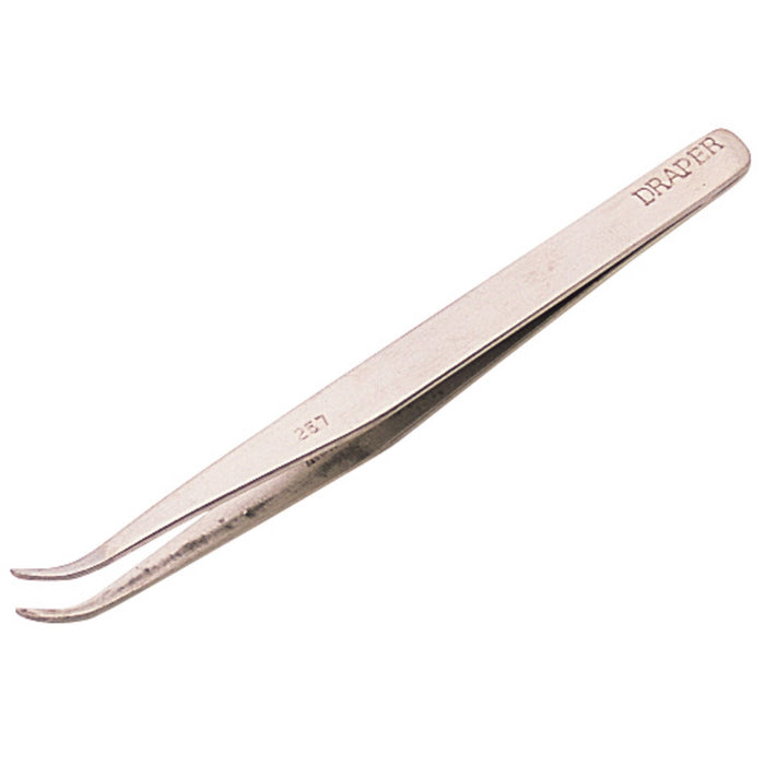 Draper Fine Point Curved Tweezers, 120mm 19672 Draper - Dynamic Drive