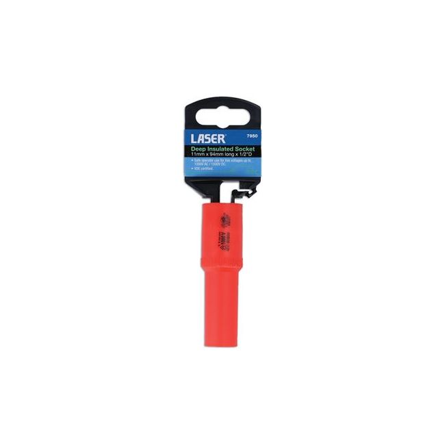 Laser Deep Insulated Socket 1/2"D 11mm 7950 Laser - Dynamic Drive