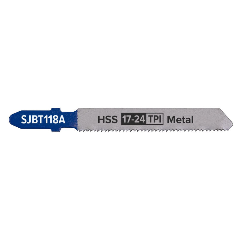 Sealey Jigsaw Blade Metal 92mm 17-24tpi Pack of 5 SJBT118A Sealey - Dynamic Drive