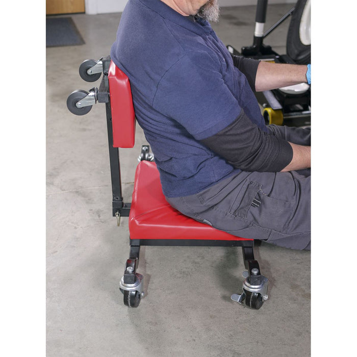 Sealey Low Level Mechanics Creeper Board Seat and Kneeler Under Car Crawler Sealey  - Dynamic Drive